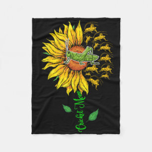 Cricket Mom Cute Sunflower Crickets Lover Mother's Fleece Blanket