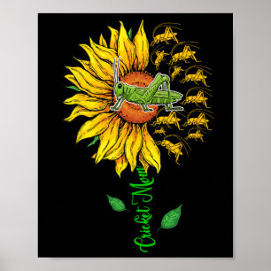 Cricket Mom Cute Sunflower Crickets Lover Mother's Poster