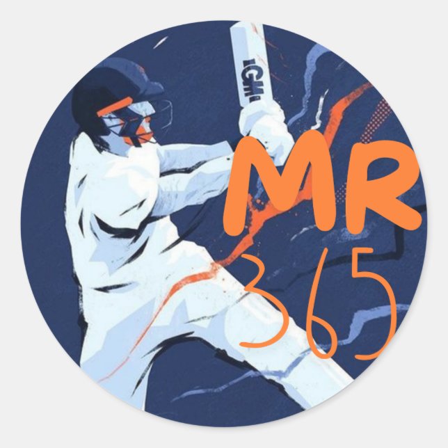 Cricket Mr 365 Classic Round Sticker (Front)