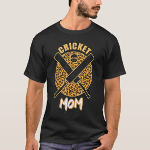 Cricket Mum Sports Leopard Bat Cricketer Women Cri T-Shirt