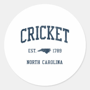 Cricket Nc Vintage Athletic Sports Jsn1 Classic Round Sticker