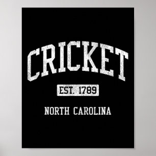 Cricket North Carolina Nc Js04 Vintage Athletic Sp Poster