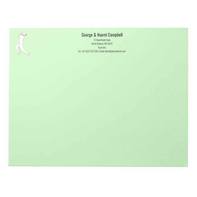 Cricket Notepad (Front)