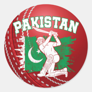 Cricket Pakistan, Pakistan Cricket Gifts Classic Round Sticker