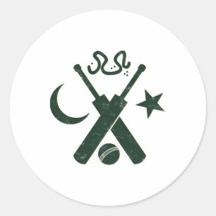 Cricket Pakistan (yellow Star Urdu) Classic Round Sticker