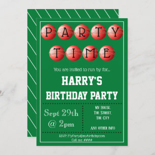 Cricket Party Invitation Editable