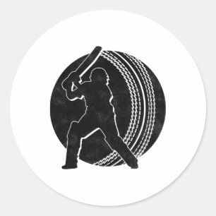 Cricket Player 11  Classic Round Sticker