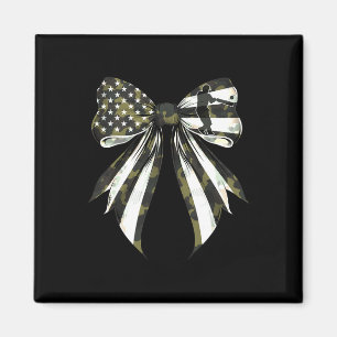 Cricket Player 4th Of July American Flag Camouflag Magnet