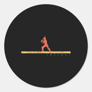 Cricket Player Coach Gift Sports Retro Classic Round Sticker