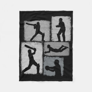 Cricket Player Collage Men Women Cricketer Coach Y Fleece Blanket
