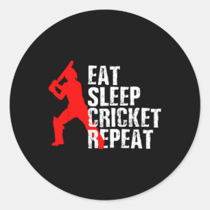 Cricket Player Cool Gift Classic Round Sticker