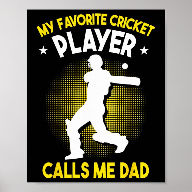 Cricket Player Cricket Dad  Poster (Front)