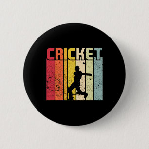 Cricket Player Cricket Sport Vintage Cricket 6 Cm Round Badge
