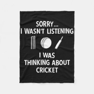 Cricket Player Cricket Sport Vintage Cricket  Fleece Blanket