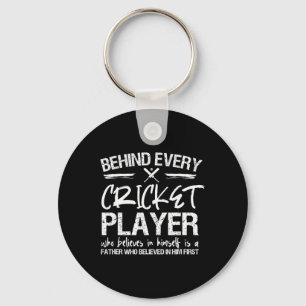 Cricket Player Dad Key Ring