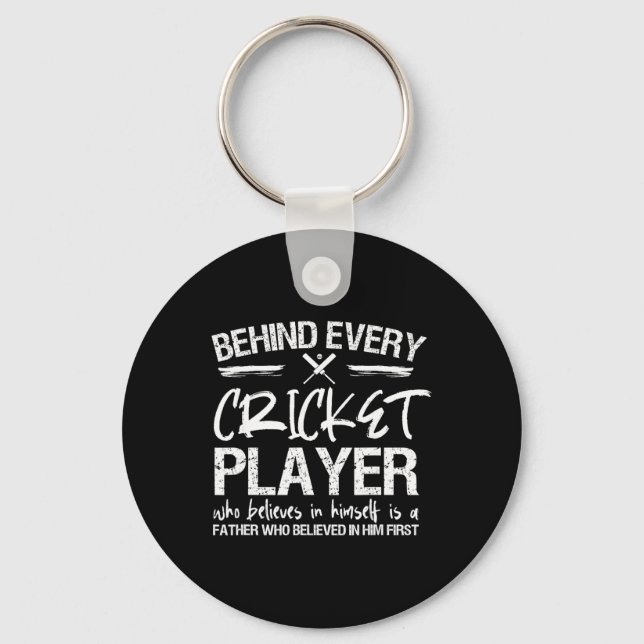 Cricket Player Dad  Key Ring (Front)