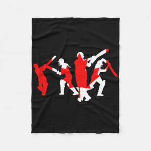 Cricket Player Design Fleece Blanket