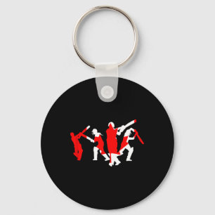 Cricket Player Design Key Ring