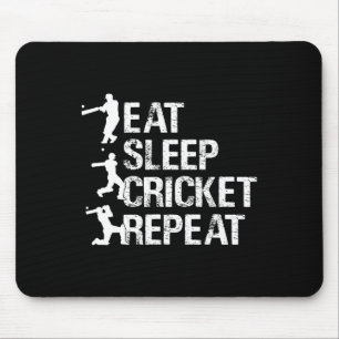 Cricket Player - Eat Sleep Cricket Repeat - Cricke Mouse Pad