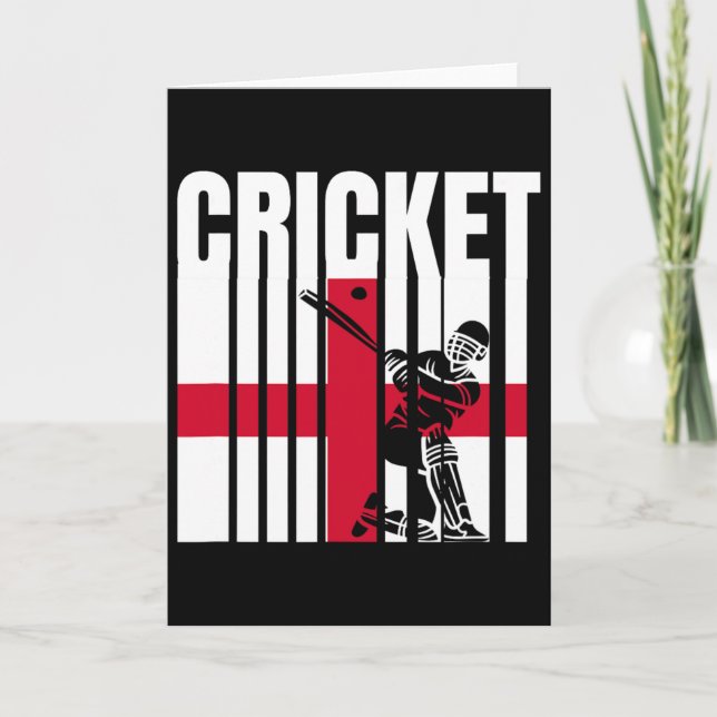 Cricket Player English Flag  Card (Front)