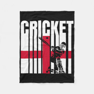 Cricket Player English Flag Fleece Blanket