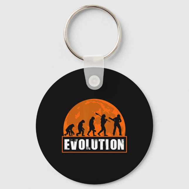 Cricket Player Funny Cricket Human Evolution  Key Ring (Front)