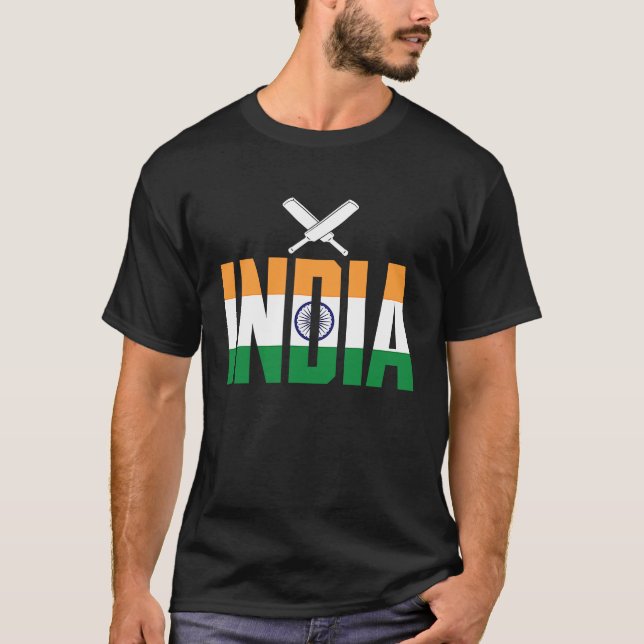 Cricket Player Funny Cricket Sport India T-Shirt (Front)