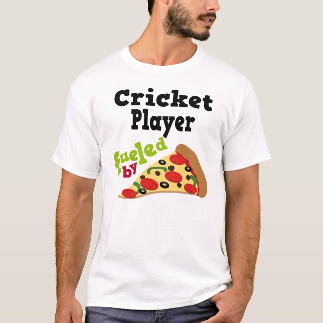 Cricket Player (Funny) Pizza T Shirt (Front)