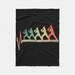 Cricket Player Gift Cricketer Heartbeat Fleece Blanket