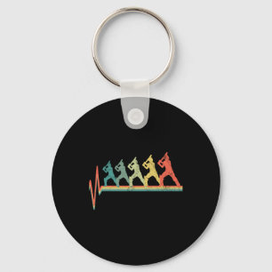 Cricket Player Gift Cricketer Heartbeat Key Ring