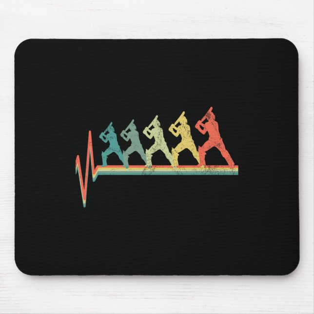 Cricket Player Gift Cricketer Heartbeat  Mouse Pad (Front)