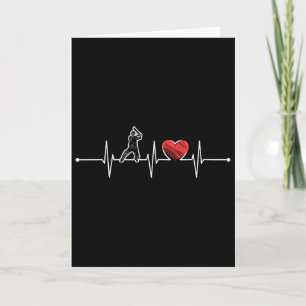 Cricket Player Heartbeat Gift Ekg Cricket Fans Lov Card