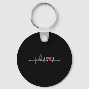 Cricket Player Heartbeat Gift Ekg Cricket Fans Lov Key Ring