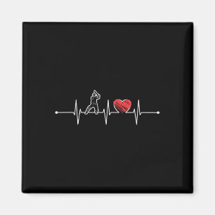 Cricket Player Heartbeat Gift Ekg Cricket Fans Lov Magnet