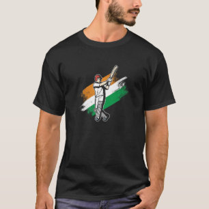 Cricket Player India Flag Indian Cricket Team Cric T-Shirt