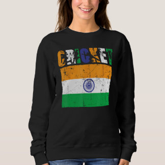 Cricket Player Indian Flag For Youth Boys Kids Sweatshirt
