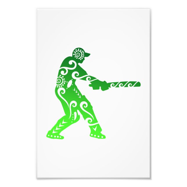 Cricket Player Maori Style Tribal Tattoo Gift Idea Photo Print (Front)