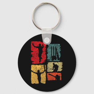 Cricket Player Retro Cricket Silhouette Cricket Sp Key Ring