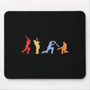 Cricket Player Retro Cricket Silhouette Cricket Sp Mouse Pad