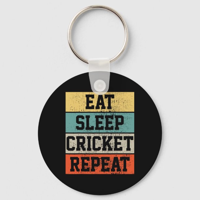 Cricket Player Retro Vintage Funny Gift  Key Ring (Front)