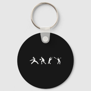 Cricket Player Sport Key Ring