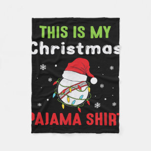 Cricket Player This Is My Christmas Pajama  Fleece Blanket