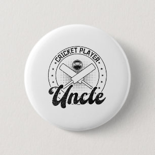 Cricket Player Uncle 6 Cm Round Badge