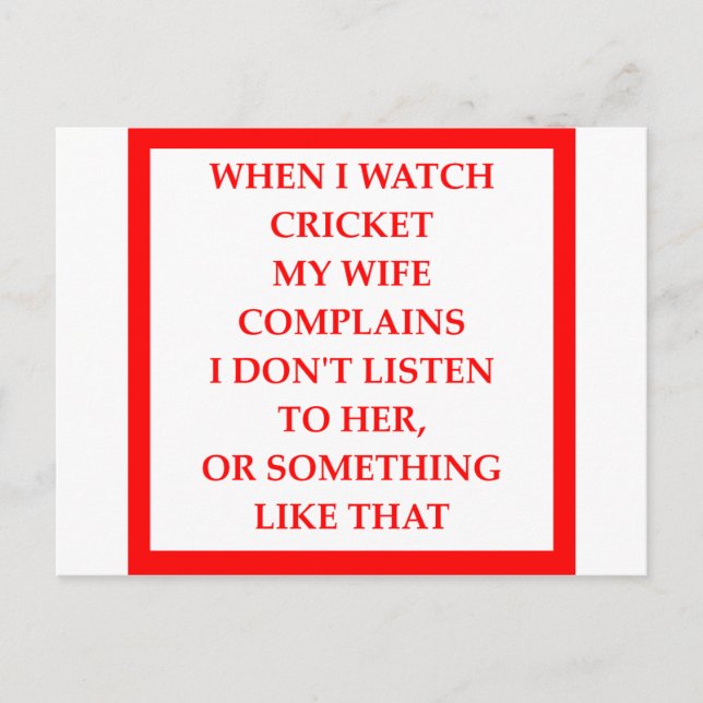 CRICKET POSTCARD (Front)