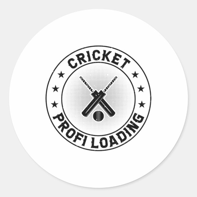 Cricket Profi Loading - Cricket Player Cricketing  Classic Round Sticker (Front)