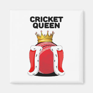 Cricket Queen Womens Cricket Girls Cricket Player Magnet