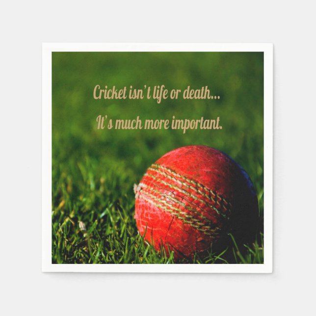 Cricket Red Ball Funny Motivational Napkin (Front)