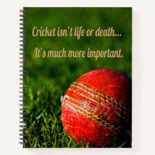 Cricket Red Ball Funny Motivational Notebook