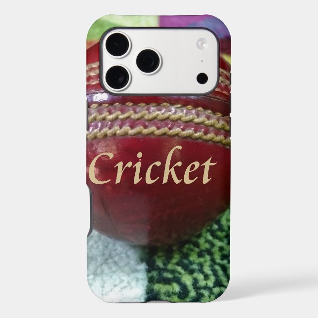 Cricket: Red Hard Ball Art Print (Back)