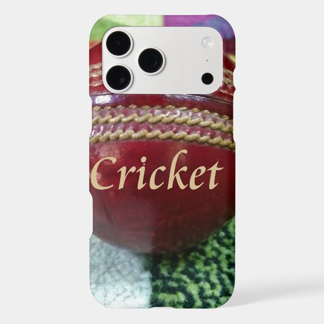 Cricket: Red Hard Ball Art Print (Back)